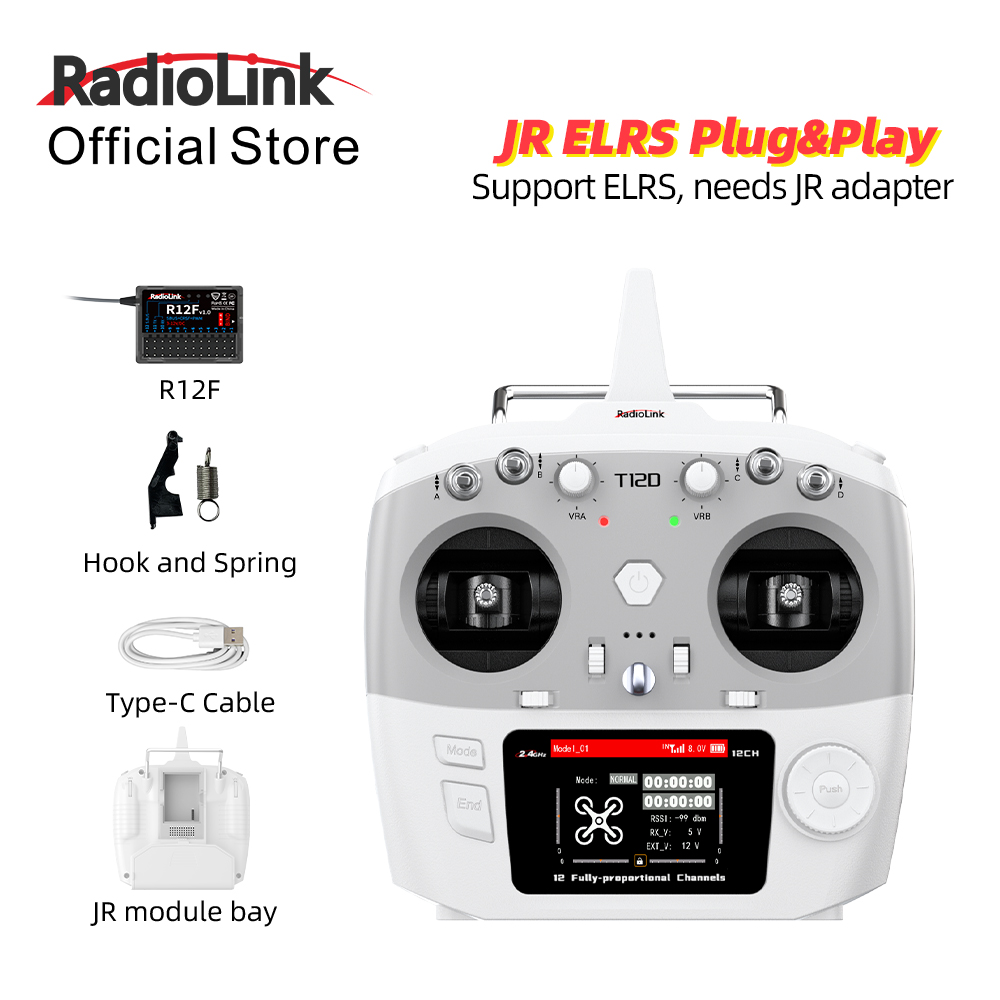 Drone Gimbal Controller - Módulo RadioLink T12D JR 12CH 2.4GHz