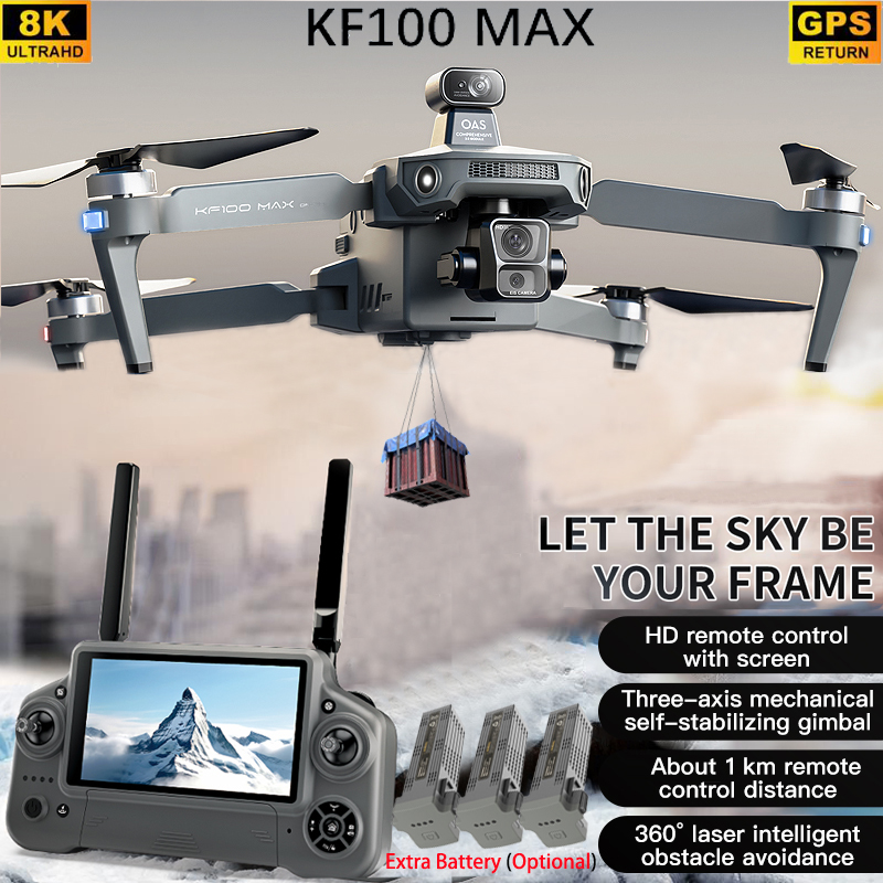 Drone Gimbal Brushless - KF100 MAX GPS Drone 4K Cámara