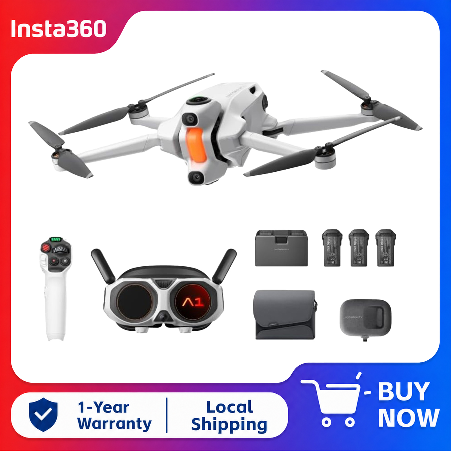Paquete Insta360 Antigravity A - Drone Gimbal For Insta360 reseña y precio